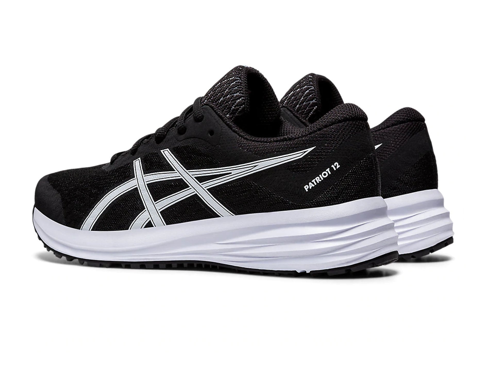 ASICS Junior Patriot 12 GS Running Shoes for Kids - Black/White (1014A139-001) | Lightweight Athletic Sneakers for School, Sports & Daily Wear