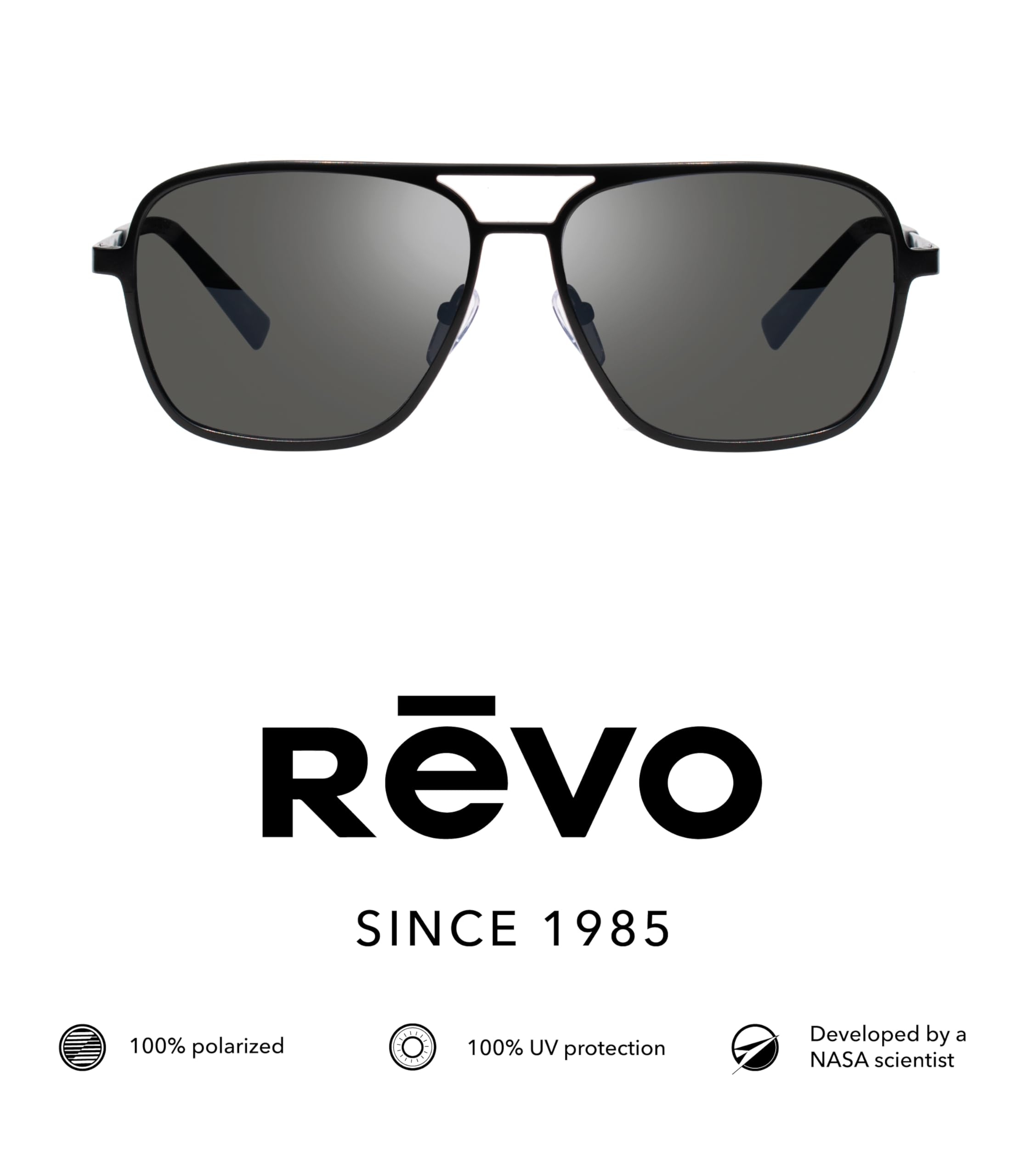 Revo Horizon Polarized Sunglasses - Titanium Navigator Frame for Men & Women - UV Protection, Anti-Glare for Driving, Running, Outdoor Sports