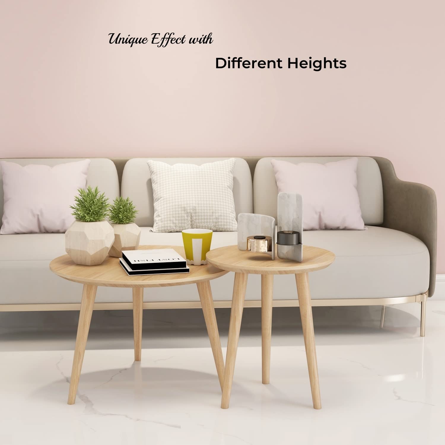 Solid Wood Round Side Table - 23.6