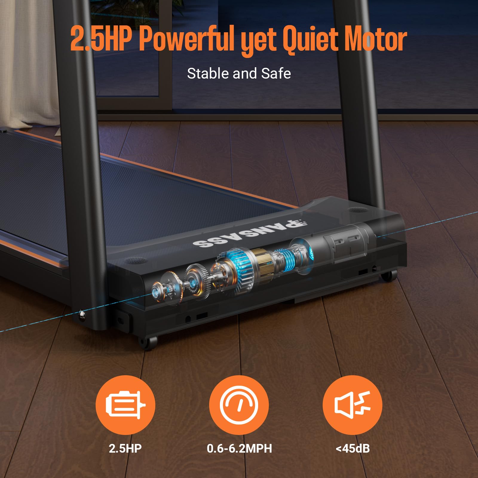 Portable Walking Treadmill for Home & Office - Compact Mini Treadmill with 12 HIIT Modes, 2.5HP Motor, LED Display - Perfect for Small Spaces, Under Desk Workouts & Home Gym Fitness Equipment