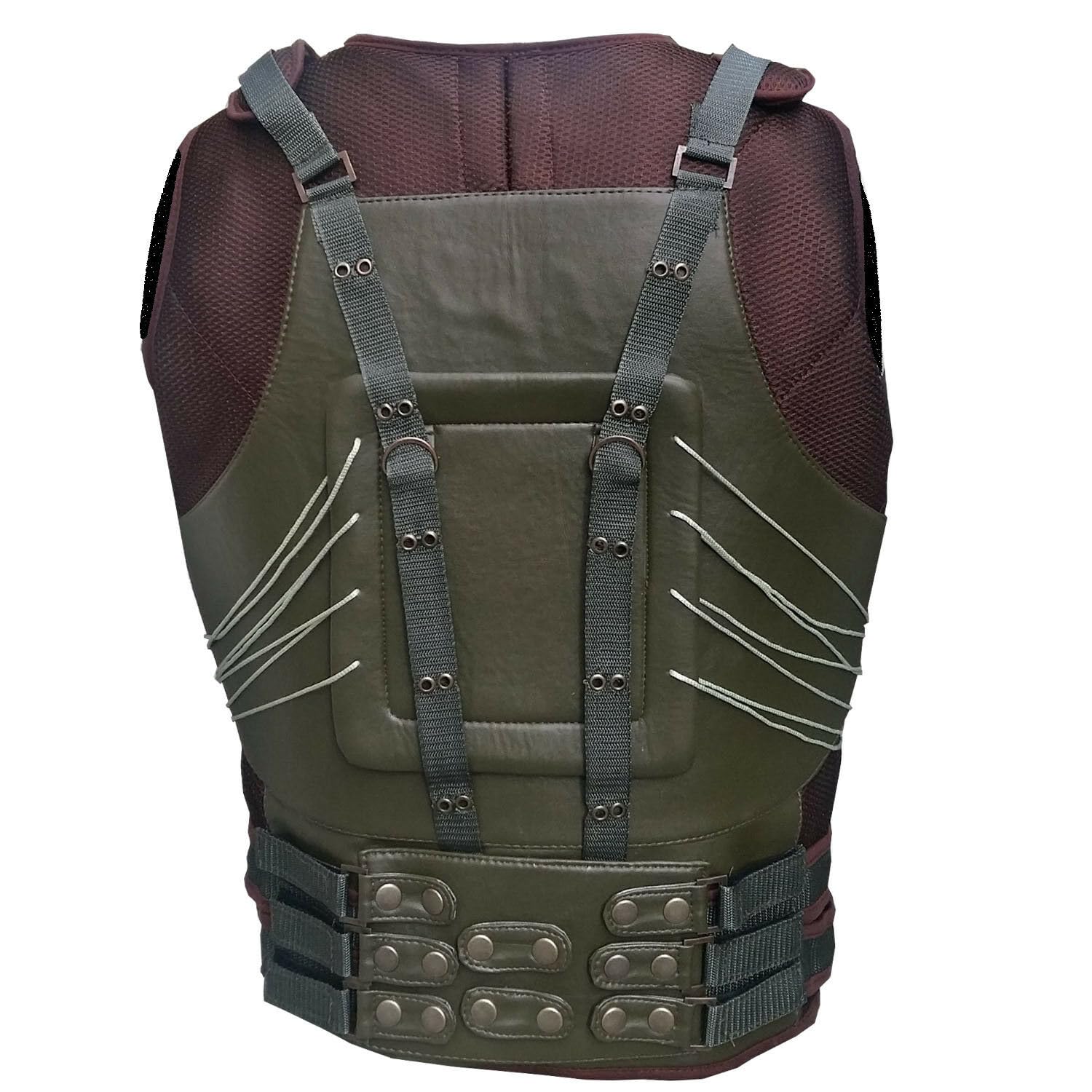 Tom Hardy Bane Vest TDKR Villain Green Military Motorcycle Faux Leather Jacket - Cosplay Costume & Halloween Outfit for Men