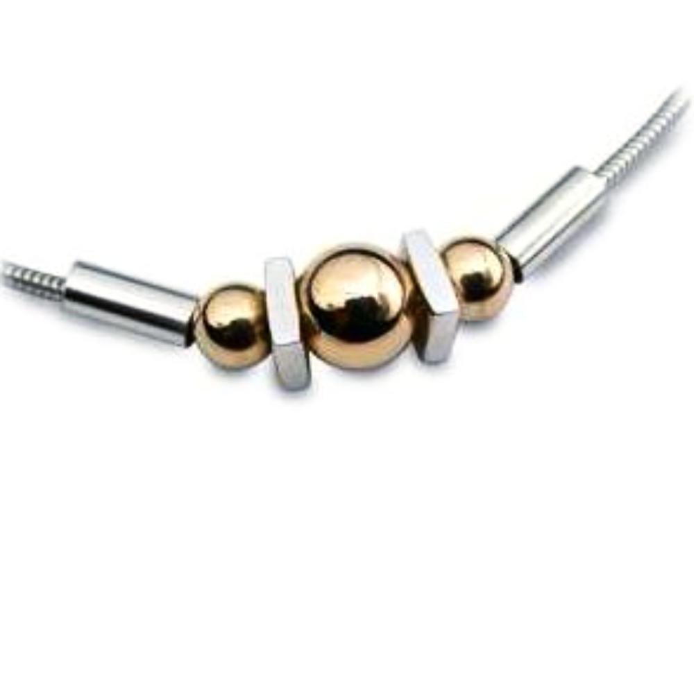 Sterling Silver & 9ct Gold Triple Bead Necklace for Women - Elegant Layered Jewelry Gift for Birthday, Anniversary & Valentine's Day