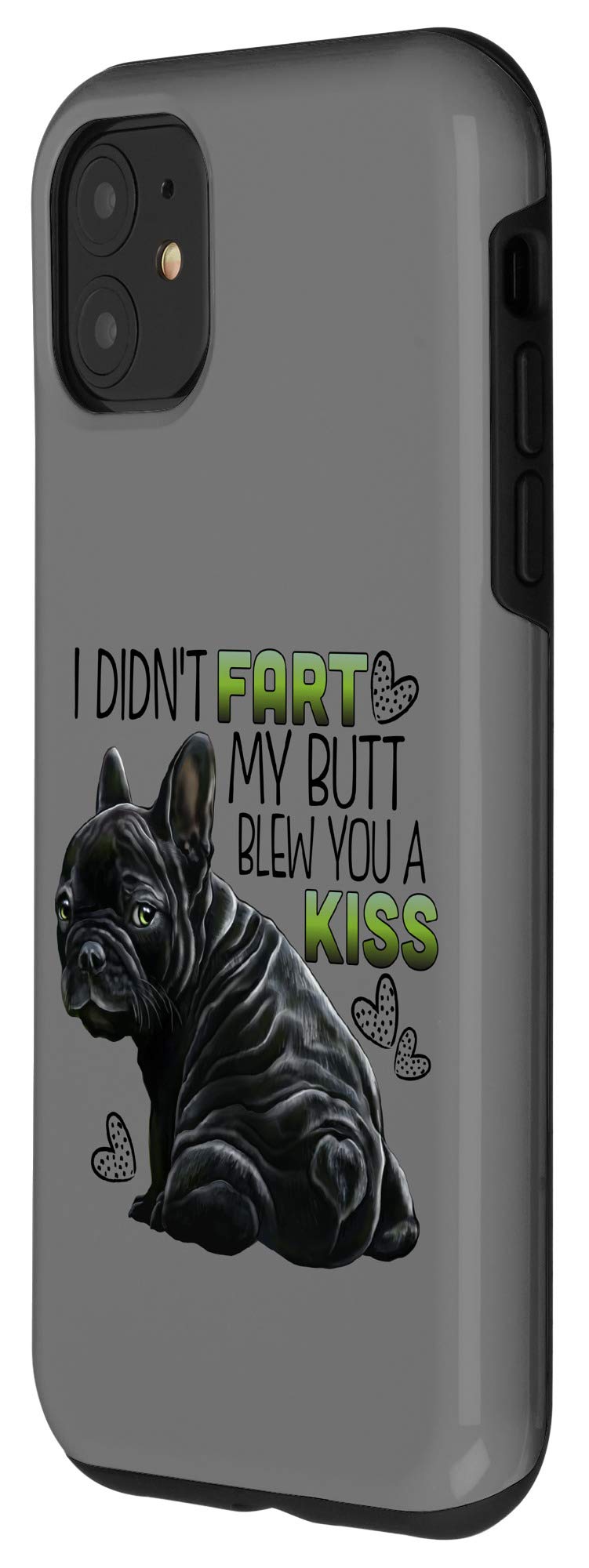 Funny French Bulldog iPhone 11 Case - Cute Puppy Design Protective Cover for iPhone 11 - Perfect Gift for Dog Lovers & Pet Owners (Black) - Great for Daily Use, Work, School & Travel