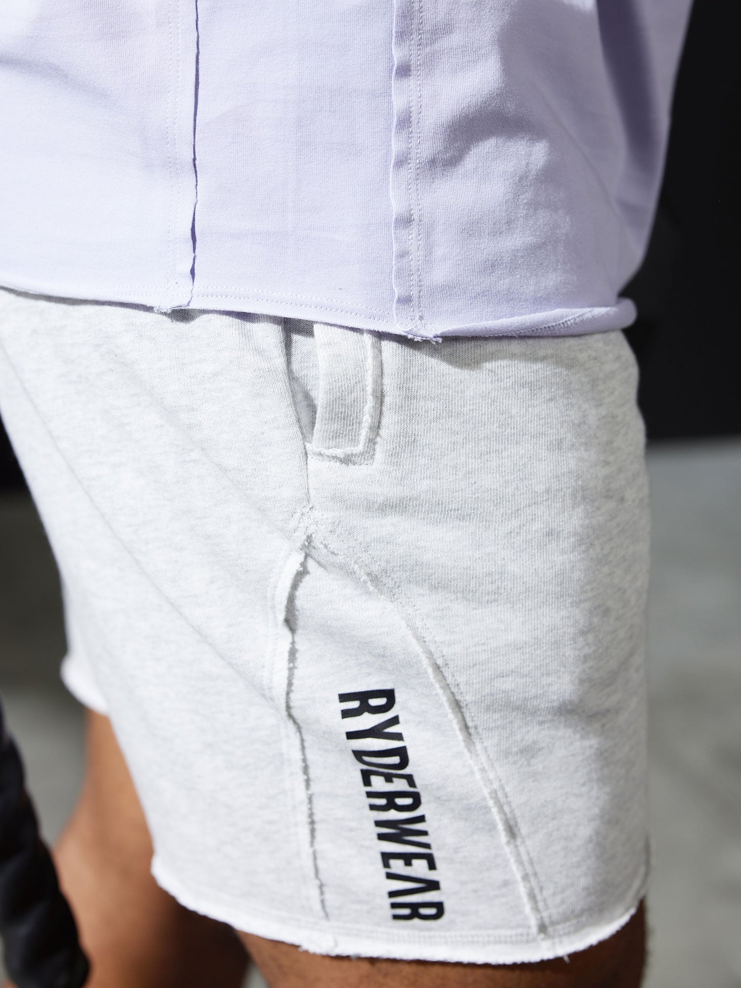 Force 6 Track Shorts for Men - Breathable Chalk Grey Marl Athletic Shorts - Perfect for Running, Gym Workouts & Casual Wear