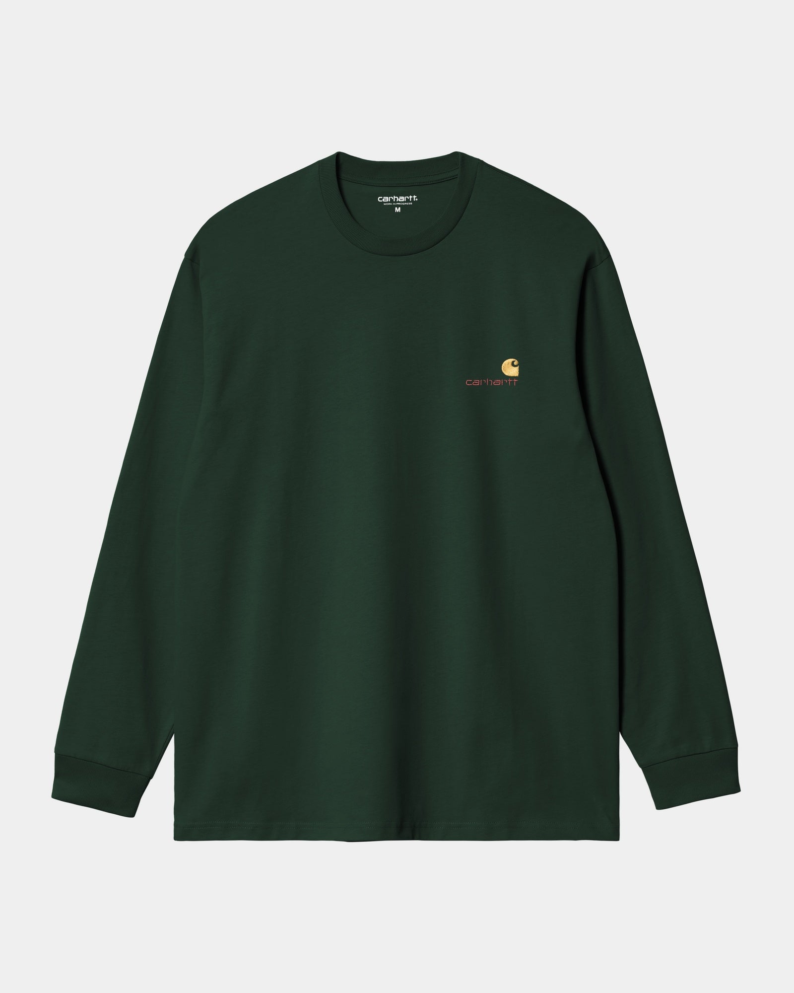 Vintage American Script Long Sleeve T-Shirt for Men & Women | Soft Cotton Casual Tee | Retro Style Graphic Top - Perfect for Fall Outfits, Streetwear & Everyday Wear