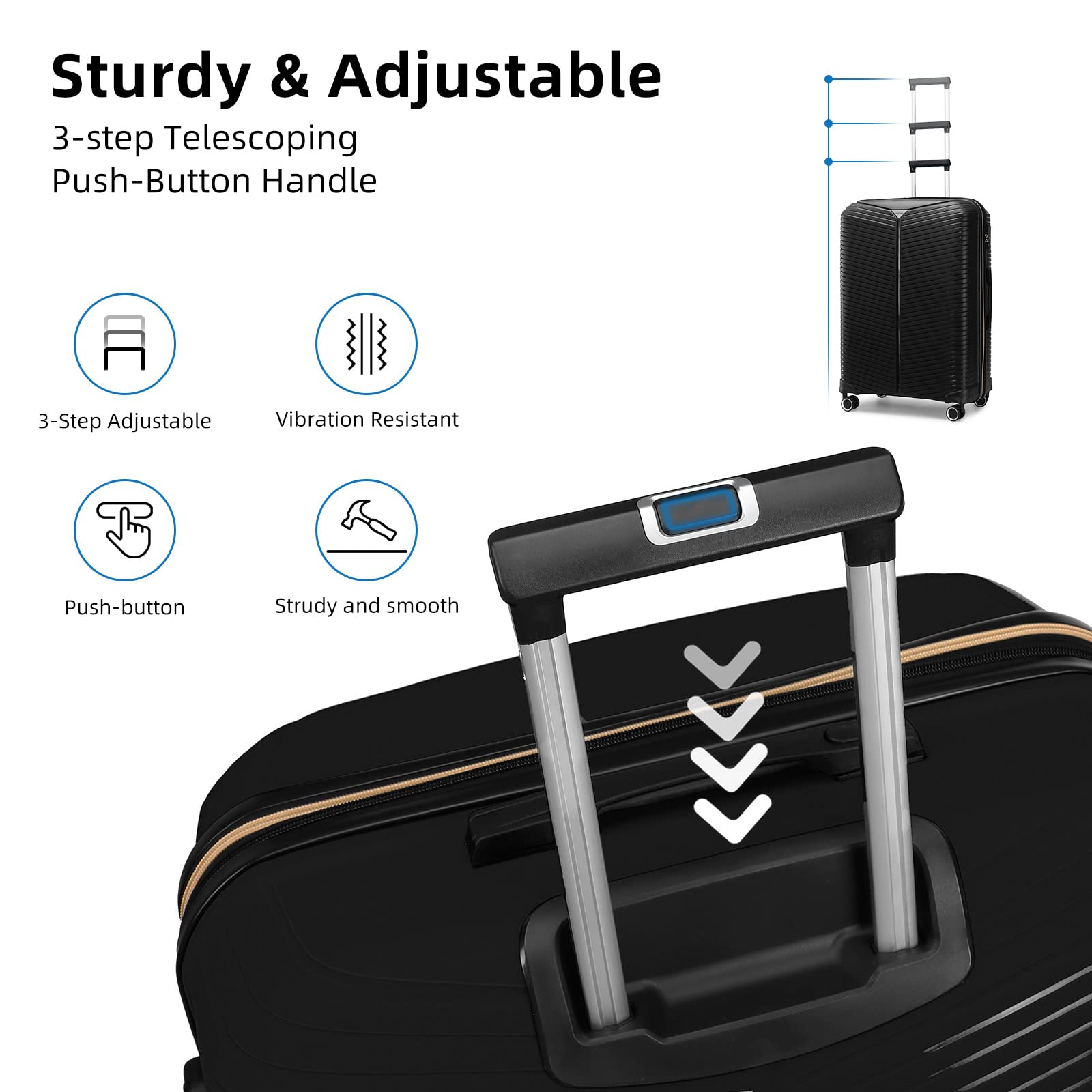 LEAVES KING 5-Piece Expandable Luggage Set with Spinner Wheels - 24