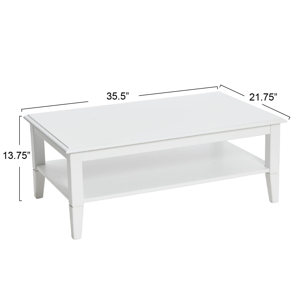 Creative Co-Op Pleasantville Solid Wood Coffee Table - Rustic Farmhouse Style Living Room Center Table for Home Decor