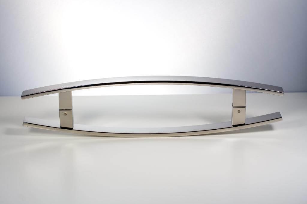 KeyTiger 18 Inch Stainless Steel Modern Door Handle - Square Flat Shape Bar Pull for Entry, Shower, Sliding Barn & Interior/Exterior Doors - Chrome Mirror Polish Finish - Perfect for Contemporary Homes & Commercial Spaces