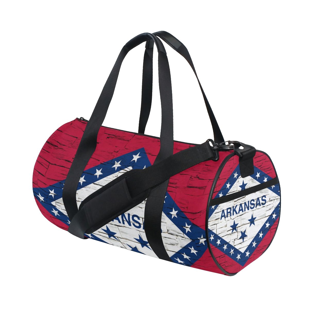 **Vintage Distressed Arkansas State Flag Travel Duffel Bag - Gym & Sports Shoulder Bag for Workouts, Travel & Outdoor Adventures**