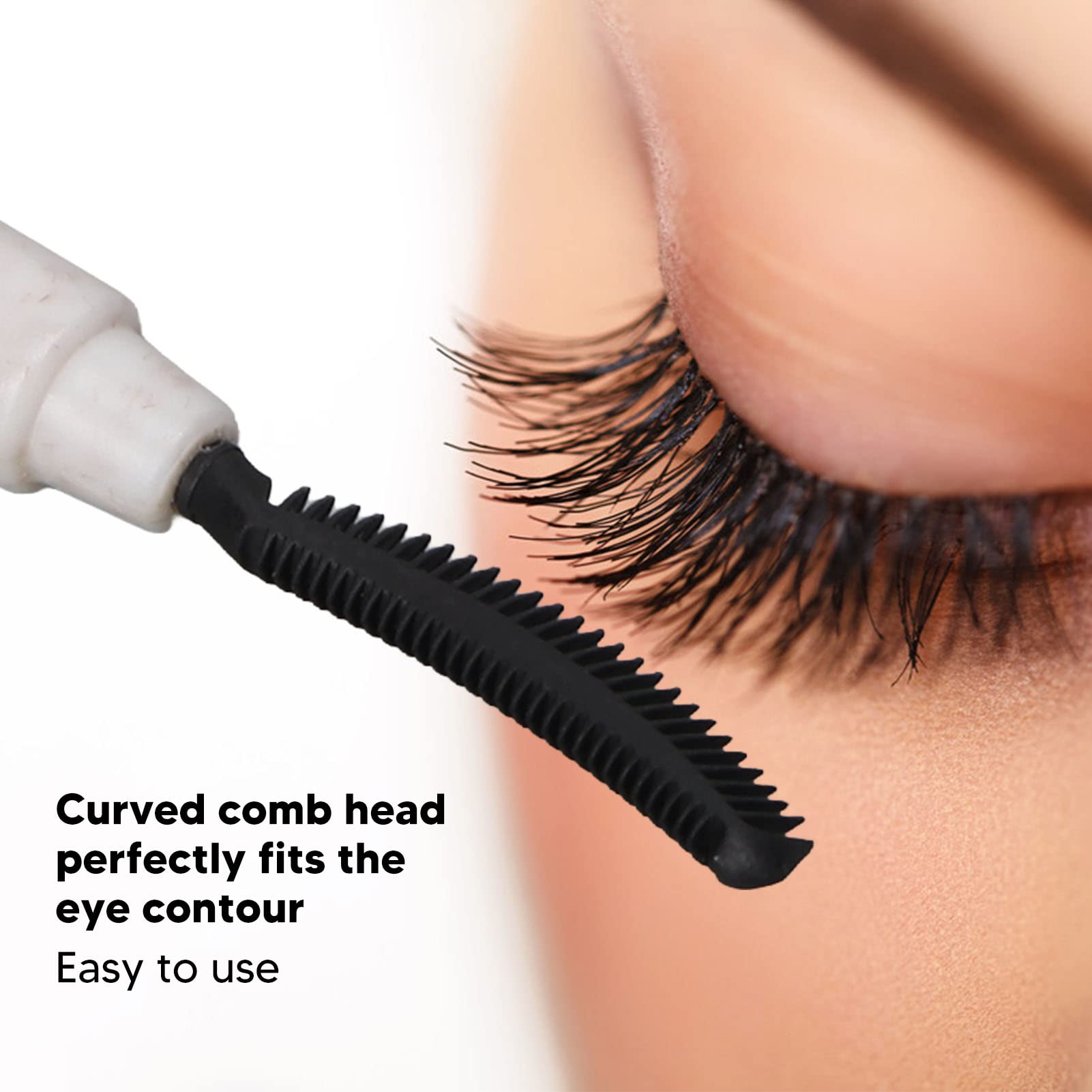 Sonew 3-Piece Silicone Eyelash Mascara Brush Set with Dust Cover - Portable Eyebrow Spoolie & Lash Separator for Flawless Makeup Application - Perfect for Travel, Home, and Professional Makeup Kits