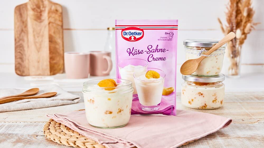 Dr. Oetker Cream Desserts 20-Piece Tasting Set - No Bake Dessert Mix Variety Pack (Cheese Cream, Raspberry Cream, Wild Berry Cream, Men's Cream) - Perfect for Parties, Family Gatherings & Quick Sweet Treats