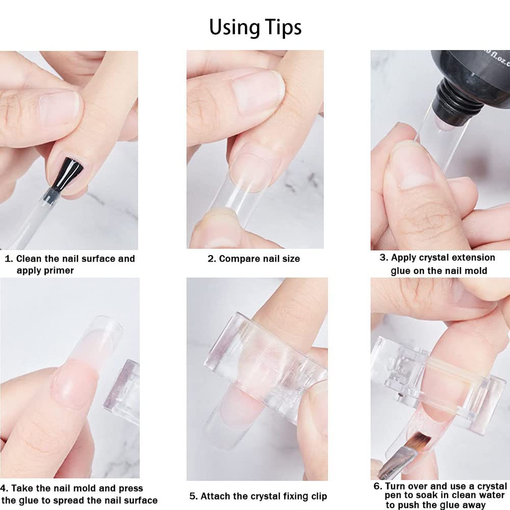 10Pcs Pink Nail Tips Clips for Polygel Nail Extension - Quick Building UV LED Builder Clamps for Manicure & Nail Art - Perfect for Salon, Home DIY, and Professional Nail Technicians