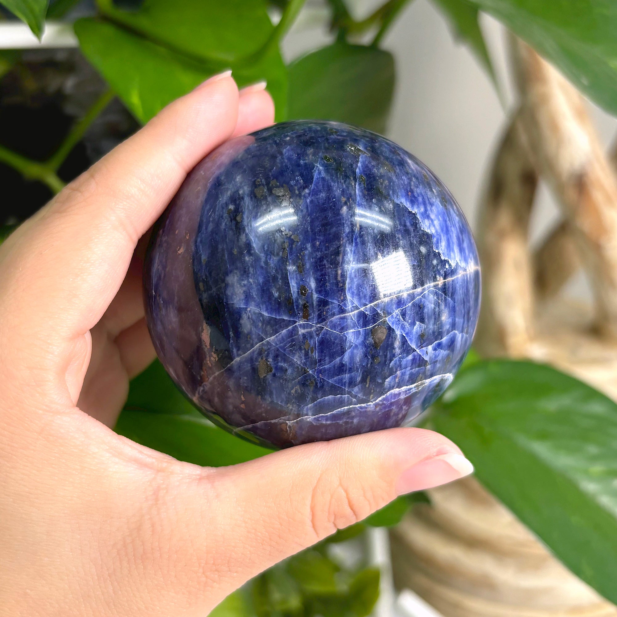 Polished Sodalite Crystal Gemstone Sphere - 3