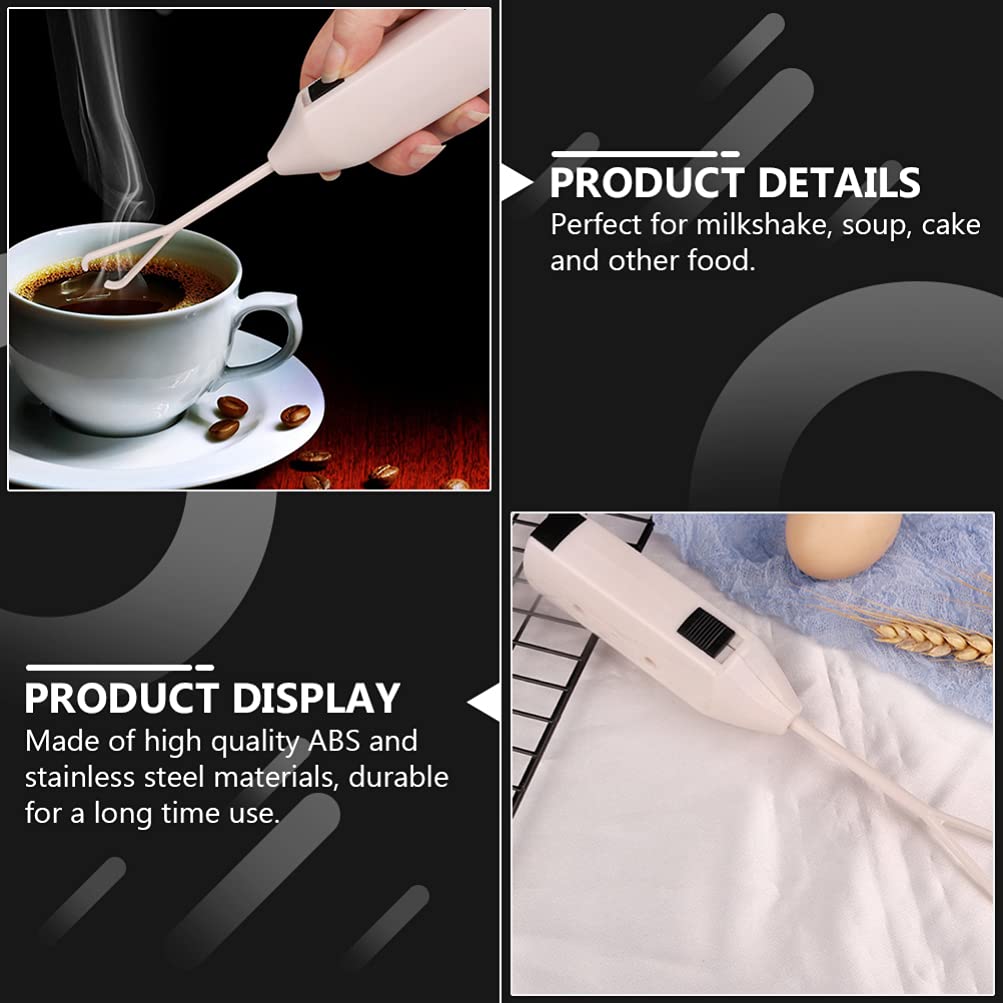 2pcs Electric Egg Milk Frother Handheld Battery Operated Foam Maker - Mini Whisk for Coffee, Latte, Hot Chocolate, Smoothies & Baking - Perfect for Kitchen, Cafe & Home Use