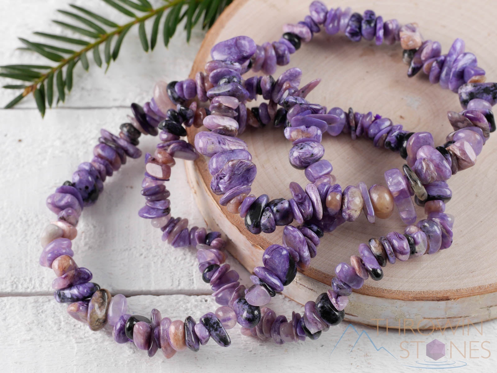 CHAROITE Crystal Bracelet - Natural Chip Beads Handmade Healing Jewelry for Women, E0826 | Perfect for Meditation, Energy Balancing & Spiritual Gifts