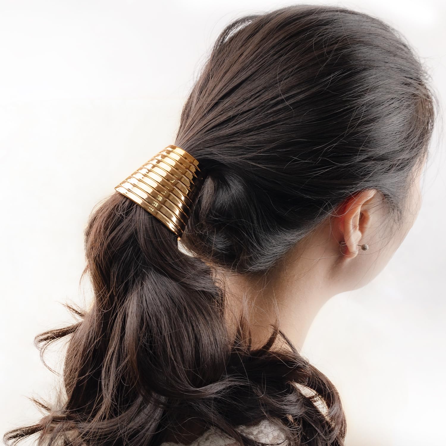 AUEAR 4 Pack Ponytail Cover Cuff With Teeth - Plastic Hair Rings & Cuffs Holder for Women - Perfect for Gym, Workout, Running, and Everyday Hairstyles