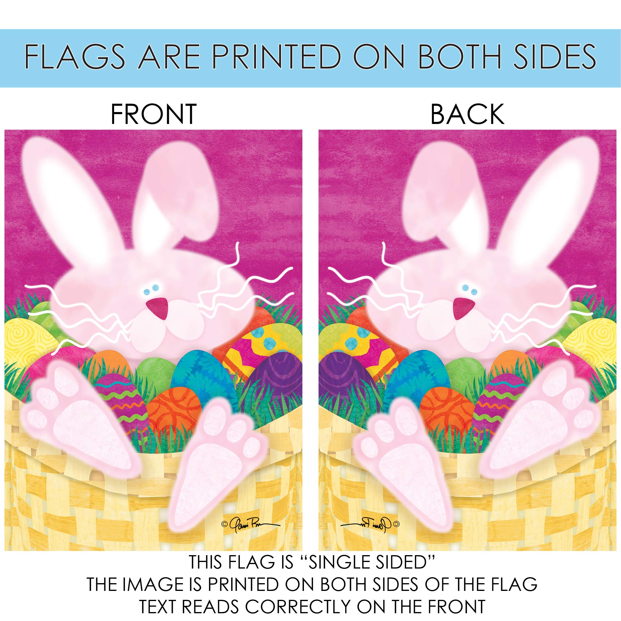 Toland Home Garden 109568 Double Sided Easter Flag 28x40 Inch - Outdoor Easter Decor with Eggs Design for Yard, Garden & House Decoration | Perfect for Spring Celebrations & Holiday Festivities