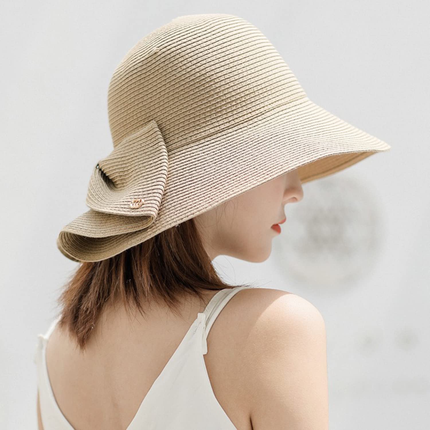 Women's Wide Brim Straw Sun Hat with Bow Knot - UPF 50+ UV Protection Summer Beach Hat for Outdoor, Travel & Gardening