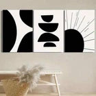 3pcs Abstract Black and White Block Metal Wall Art Prints - Ready to Hang Modern Home Decor for Living Room, Bedroom & Office