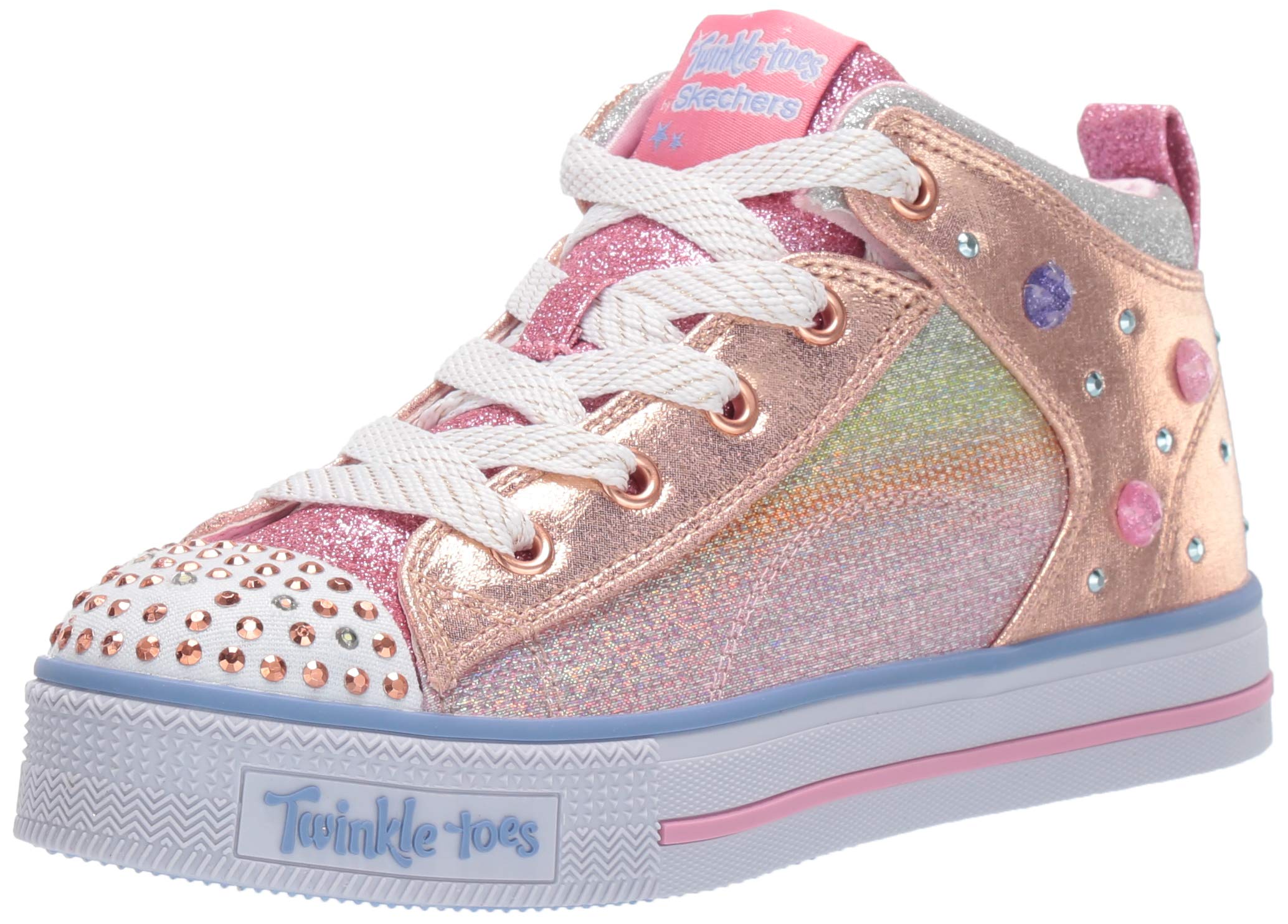 Skechers Girls Twinkle Lite Sparkle Gem Sneakers - Lightweight Comfort Shoes for Kids | Perfect for School, Play & Everyday Wear