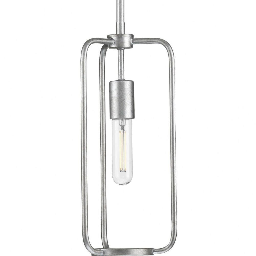 Progress Lighting Bonn Collection 1-Light Farmhouse Pendant Light - Galvanized Metal Finish - Rustic Kitchen Island Lighting - Dining Room & Entryway Hanging Light Fixture