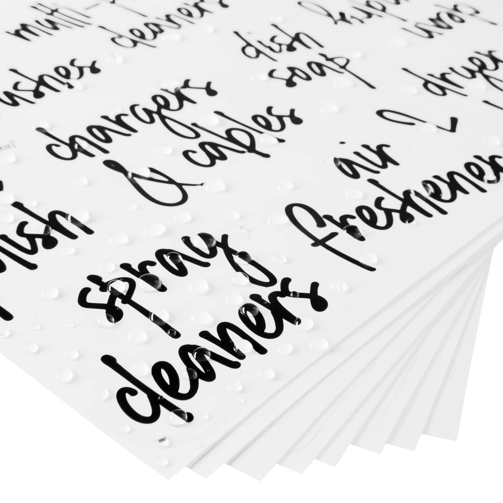 Talented Kitchen 141 Preprinted Black Script Laundry Labels - Water Resistant Stickers for Jars, Containers, Linen Closet & Bathroom Organization | Perfect for Cleaning Supplies, Pantry Storage & Home Organization