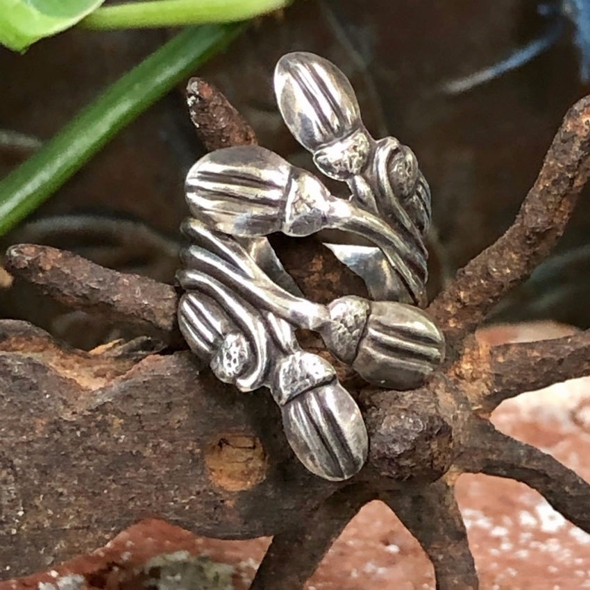 Authentic Taxco Mexico Sterling Silver Bypass Ring - Elegant Handmade Jewelry for Women, Perfect for Weddings, Anniversaries & Special Occasions