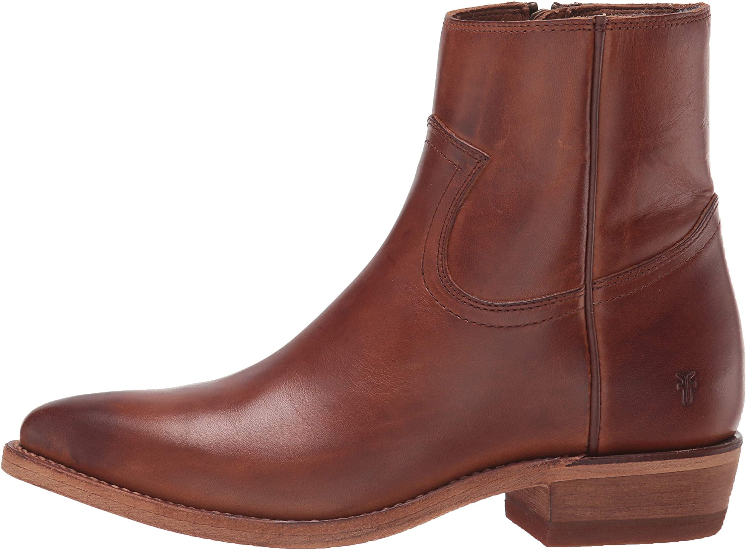 Frye Billy Women's Inside Zip Booties - Genuine Antiqued Leather, Wellington Stitchwork & Brass Hardware - 5.75