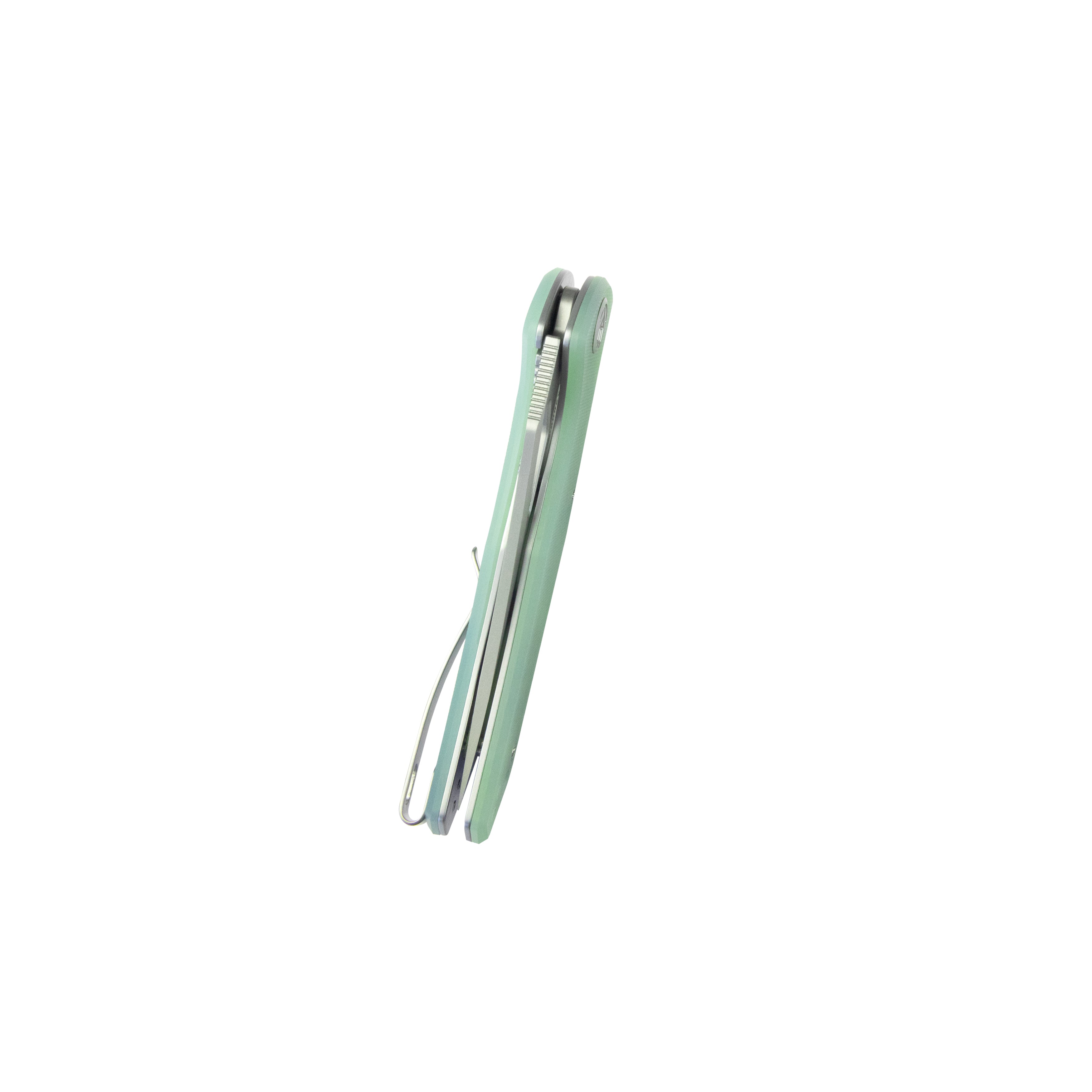 Kubey Phemius Liner Lock Folding Pocket Knife - Jade G10 Handle, 3.66
