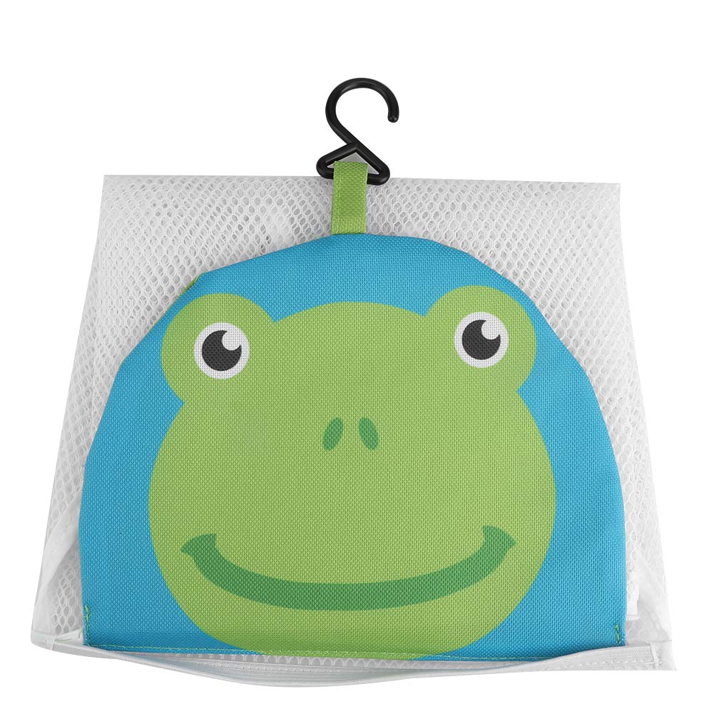 Mesh Bath Toy Organizer for Stuffed Animals - Waterproof Bath Tub Toy Storage Holder with Suction Cups, Green - Perfect for Kids Bath Time Organization & Bathroom Decor