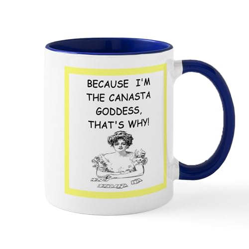 White/Navy Inside - Canasta Joke Mugs