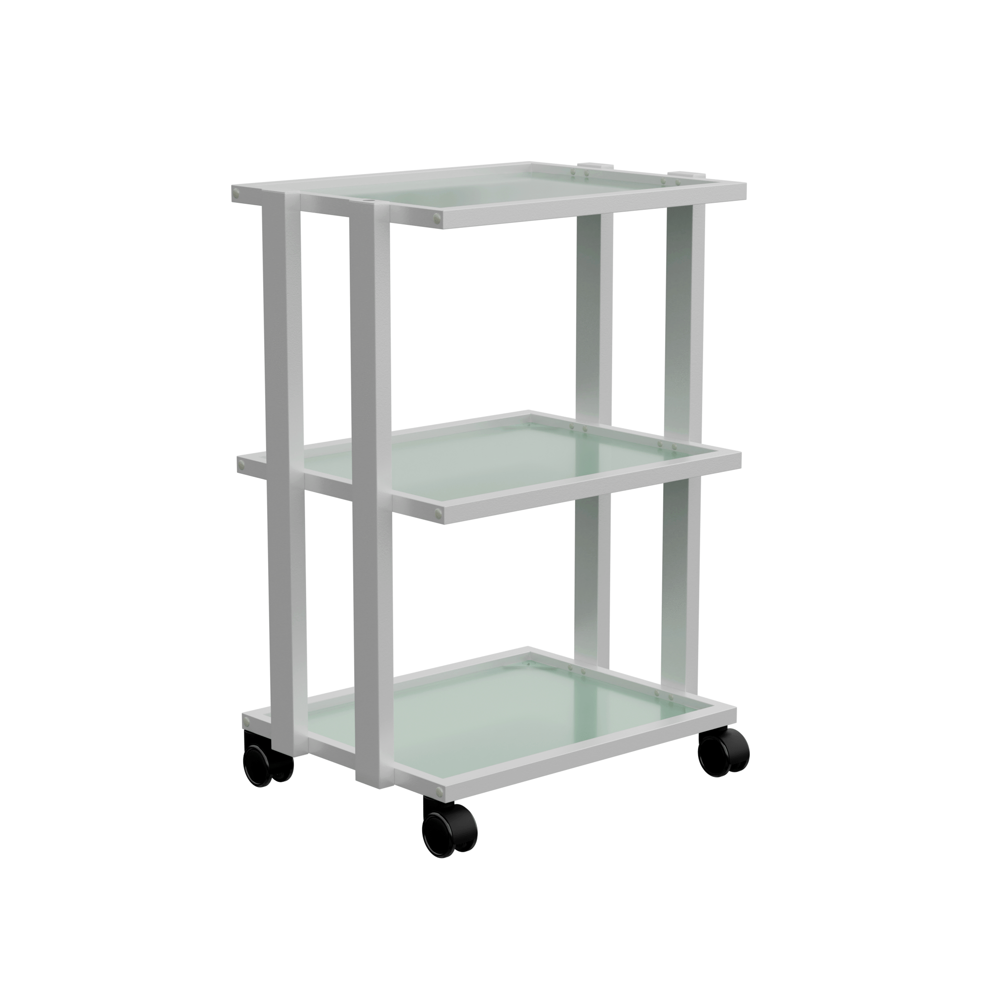 WEET Beauty Trolley with 3 Tier Glass Shelves - Rolling Makeup Cart with Wheels for Salon, Spa, or Home Organization - Perfect for Cosmetics, Skincare, and Hair Styling Tools Storage