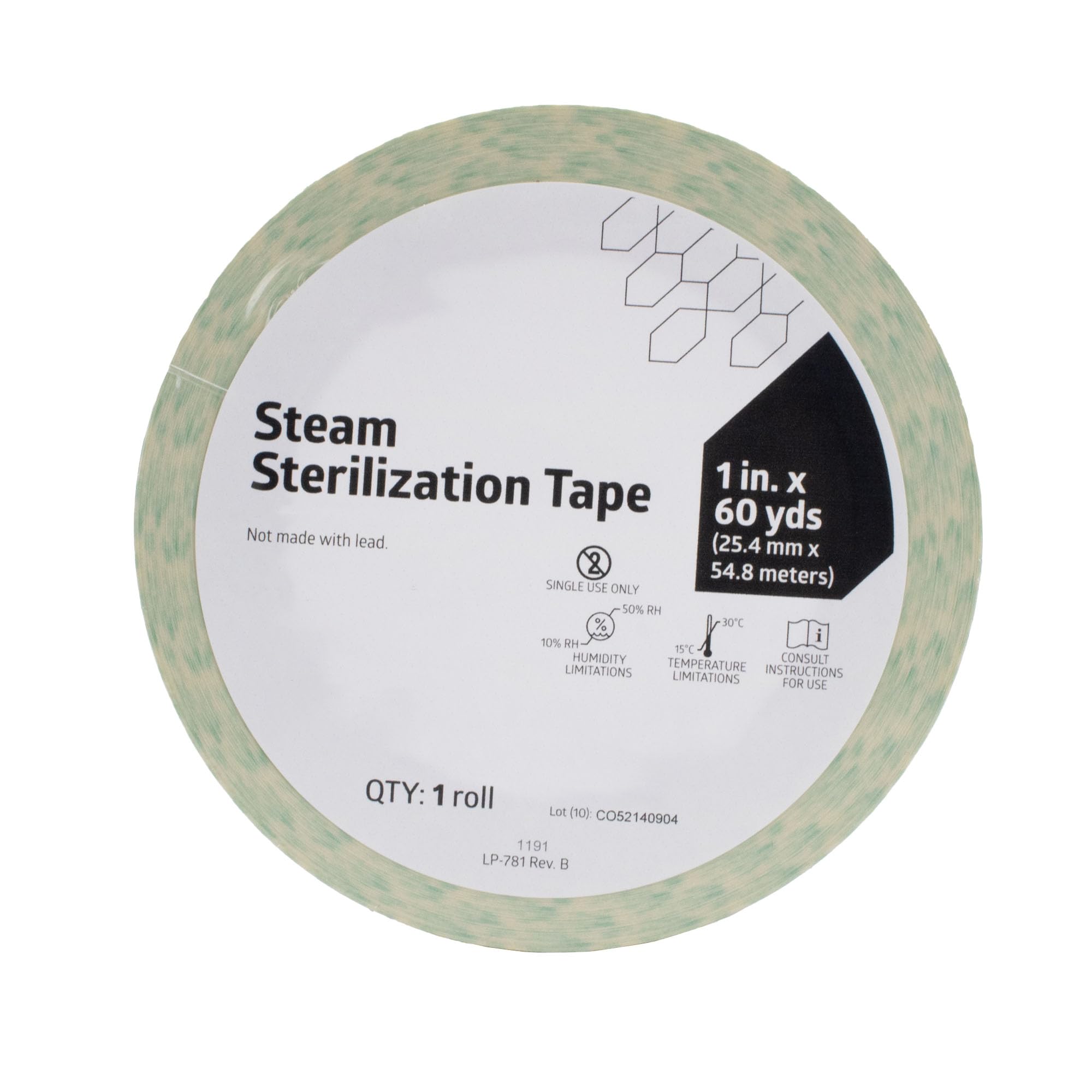60 Yard Autoclave Tape 1 Inch - Steam Sterilization Indicator Tape for Dental, Surgical & Tattoo Instruments - Chemical & Dry Heat Sterilizer Compatible - Perfect for Medical Clinics, Tattoo Parlors & Laboratories