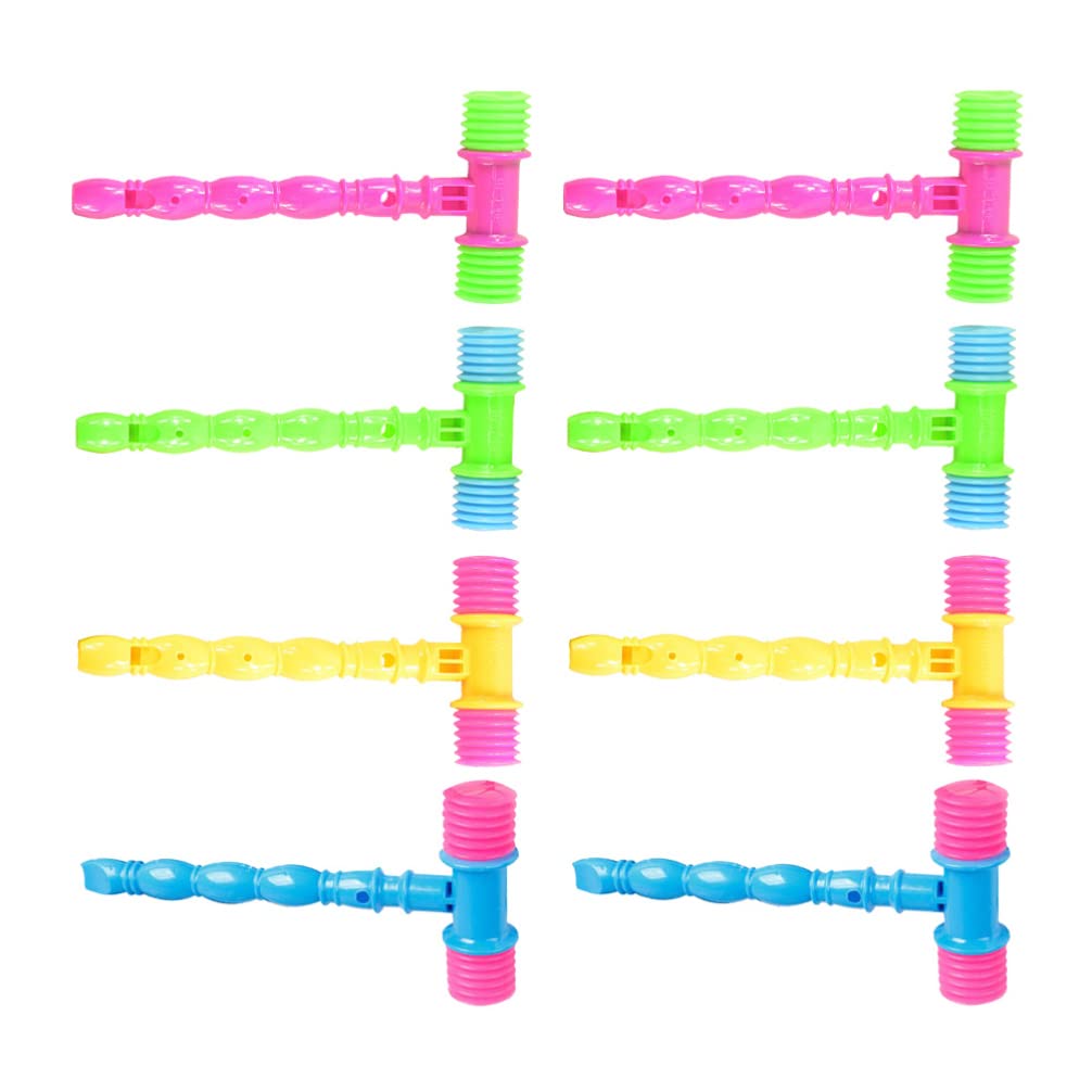 **Toyvian 8-Piece Plastic Squeaky Hammer with Whistle - Fun Noise Maker Toy for Kids, Clown Carnival, Circus & Birthday Party Favors - Mixed Colors (Great for Pretend Play & Sensory Development)**
