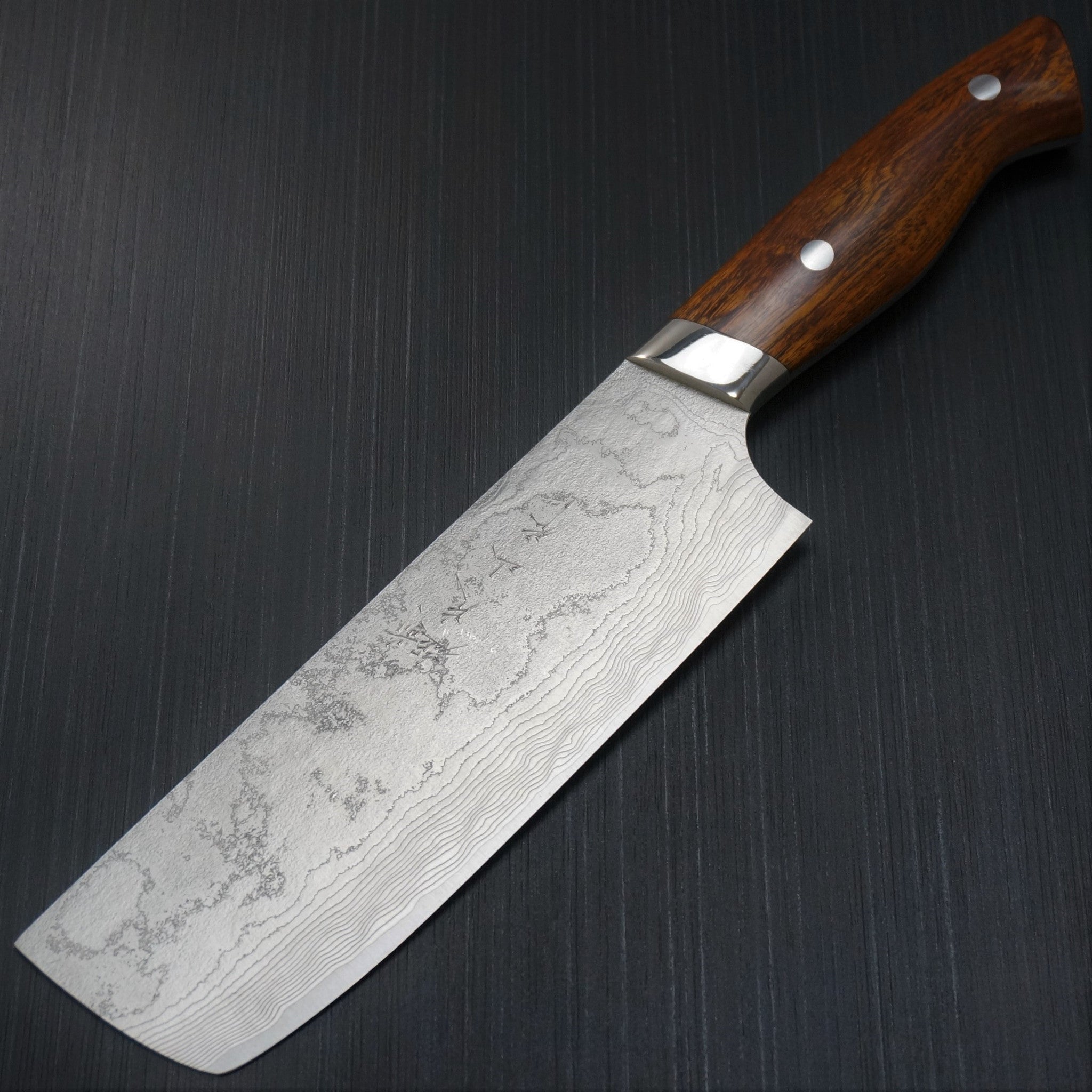 Premium Yuta Katayama Super Gold 2 Damascus Suminagashi Nakiri Knife 160mm - Japanese Ironwood Handle - Professional Chef Knife for Slicing Vegetables, Fruits & Herbs - Perfect for Home Cooks & Sushi Chefs