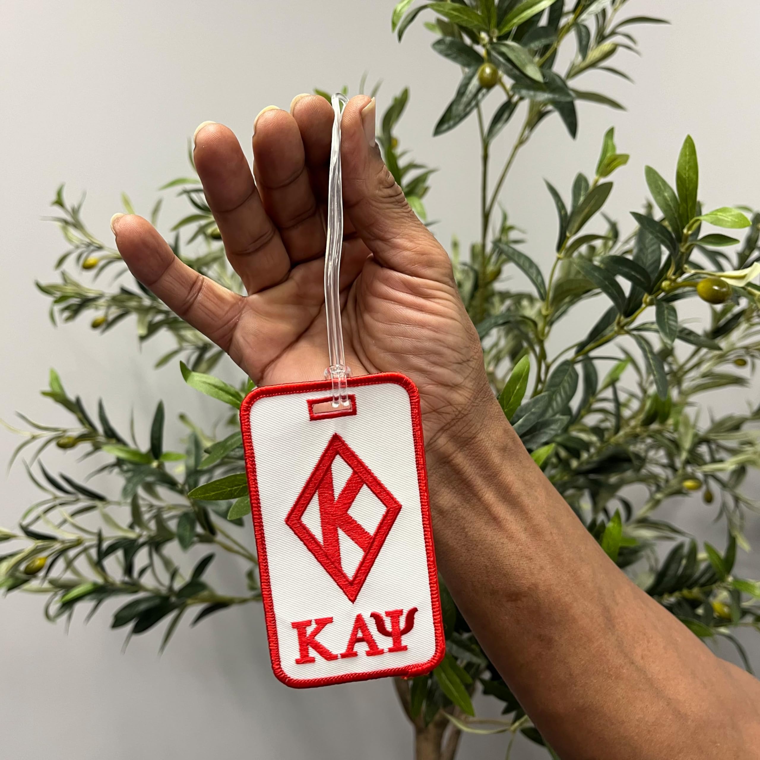 Kappa Alpha Psi Fraternity Luggage Tag - Desert Cactus Design with Diamond Traditional Pattern | Durable Travel Bag Tag for Suitcases, Backpacks & College Greek Life Accessories