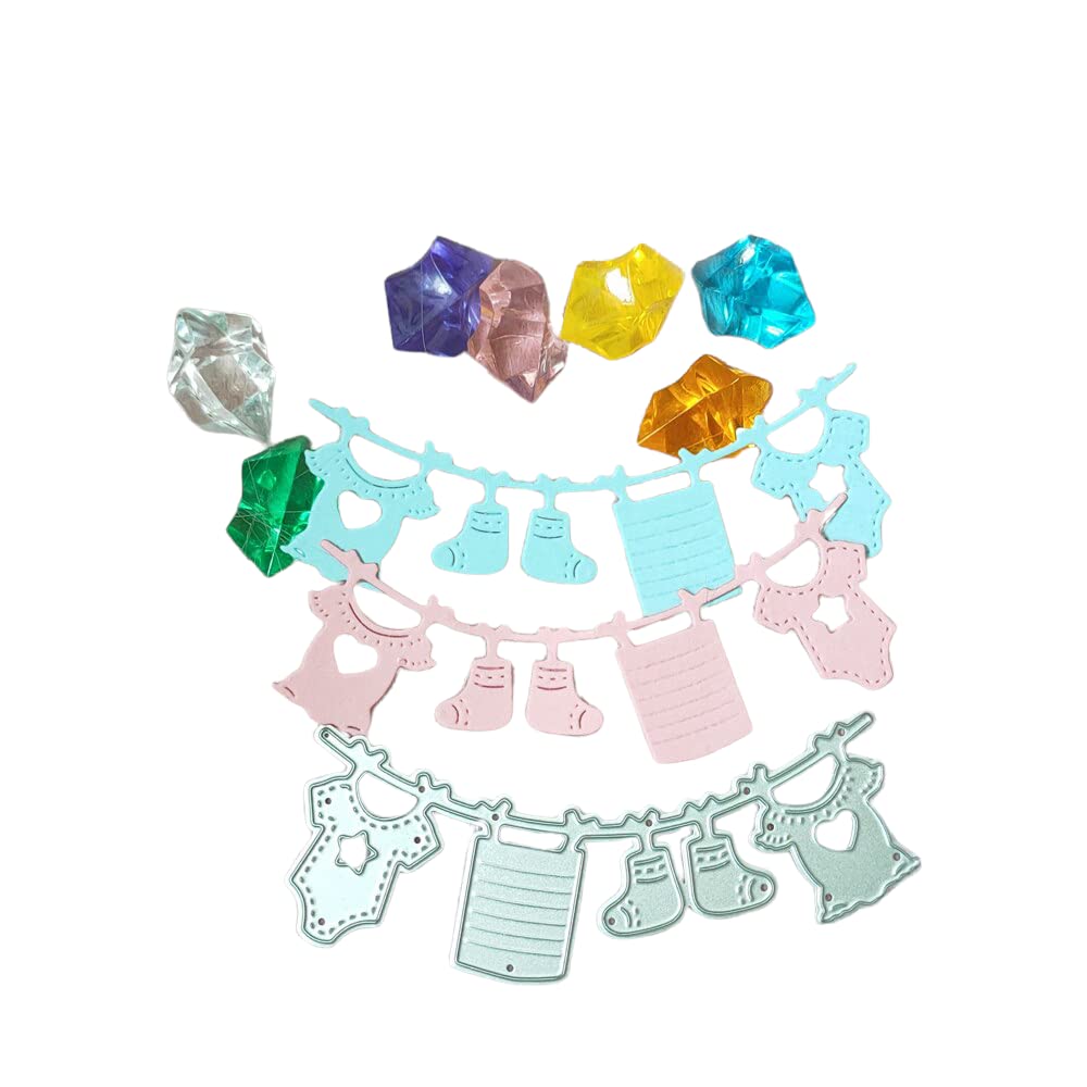 Farm-Themed Glitter Baby Clothes & Metal Scrapbook Die Cutting Set - DIY Embossing Molds for Paper Crafts, Cards, Photo Albums - Perfect for Baby Showers, Scrapbooking & Handmade Gifts