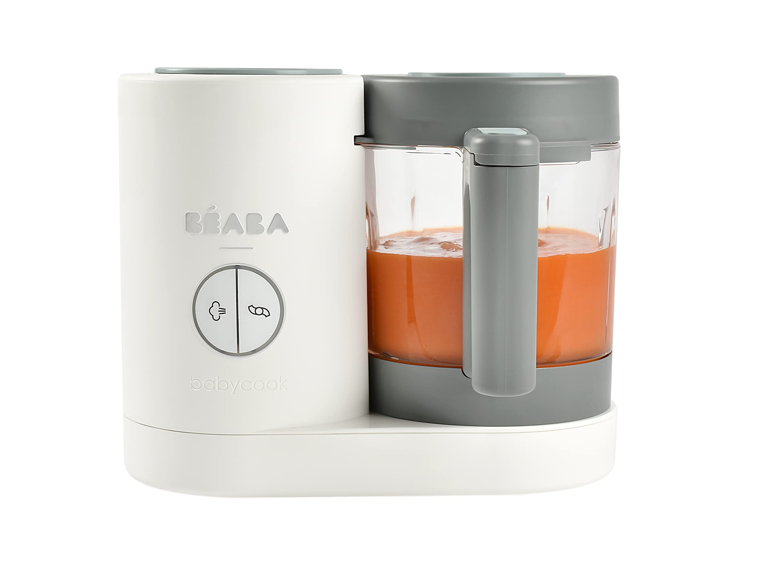 BEABA Babycook Neo 4-in-1 Glass Baby Food Maker & Steamer Blender - 5.5 Cup Capacity for Homemade Purees (Cloud) - Perfect for Making Fresh, Healthy Baby Food at Home - Ideal for New Parents & Organic Baby Meal Prep