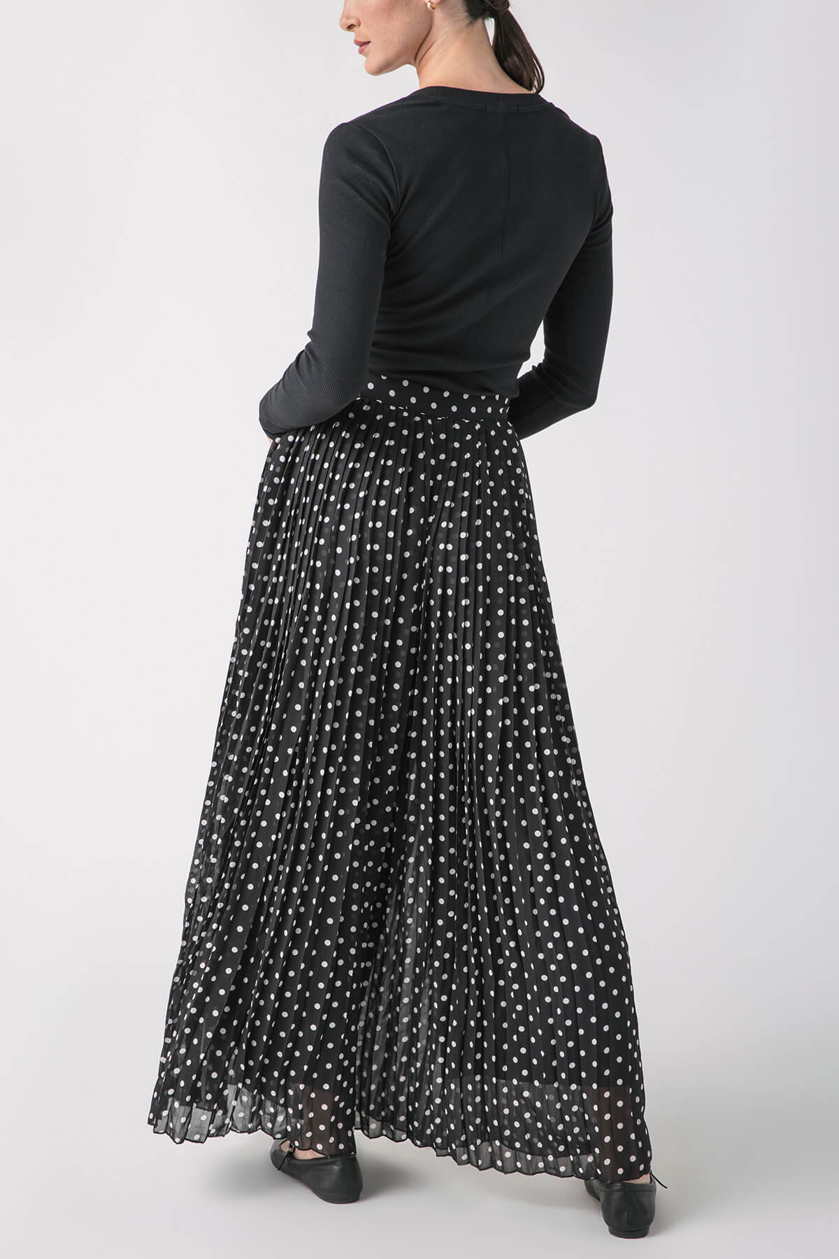 By Together Pleated Polka Dot Pants - Women's High Waisted Flowy Palazzo Pants for Casual Wear, Office & Date Night