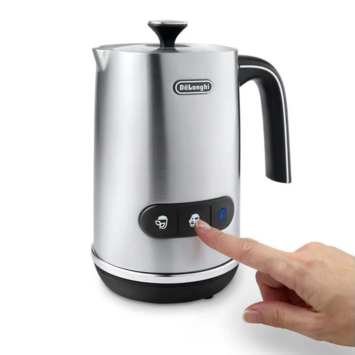 DeLonghi EMF3M Automatic Milk Frother for Lattes & Cappuccinos - Electric Milk Steamer & Warmer for Coffee, Hot Chocolate & Matcha - Perfect for Home & Office Use