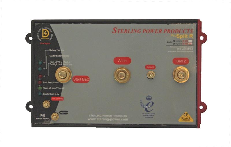 Sterling Power ProSplit R Zero Volt Drop Marine Battery Isolator - 24V 240A Dual Output for Boats & RVs | Waterproof Battery Charger for Marine, Off-Grid & Solar Power Systems