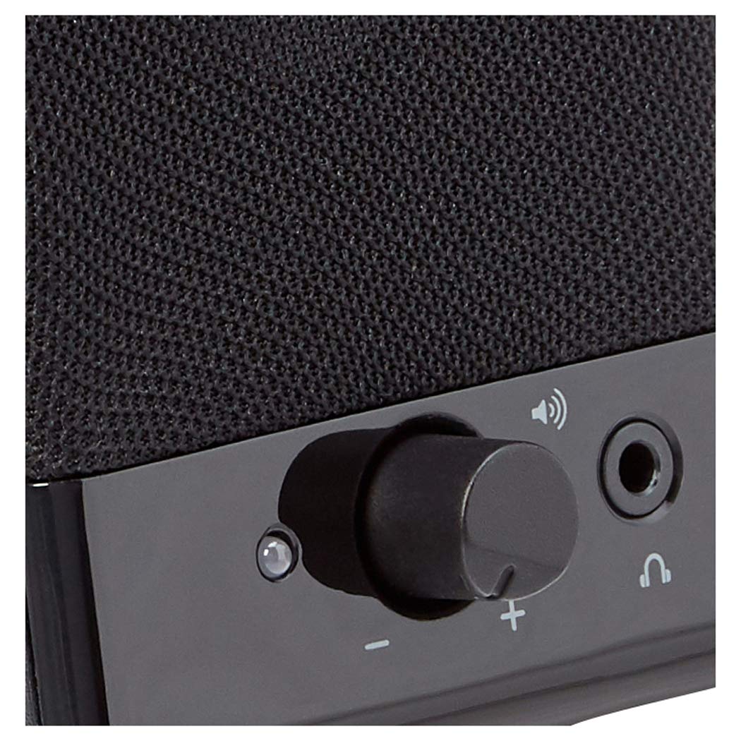 Amazon Basics USB-Powered Computer Speakers with Volume Control, Plug-N-Play, Black - Ideal for Desktop, Laptop, Home Office, and Gaming Setup