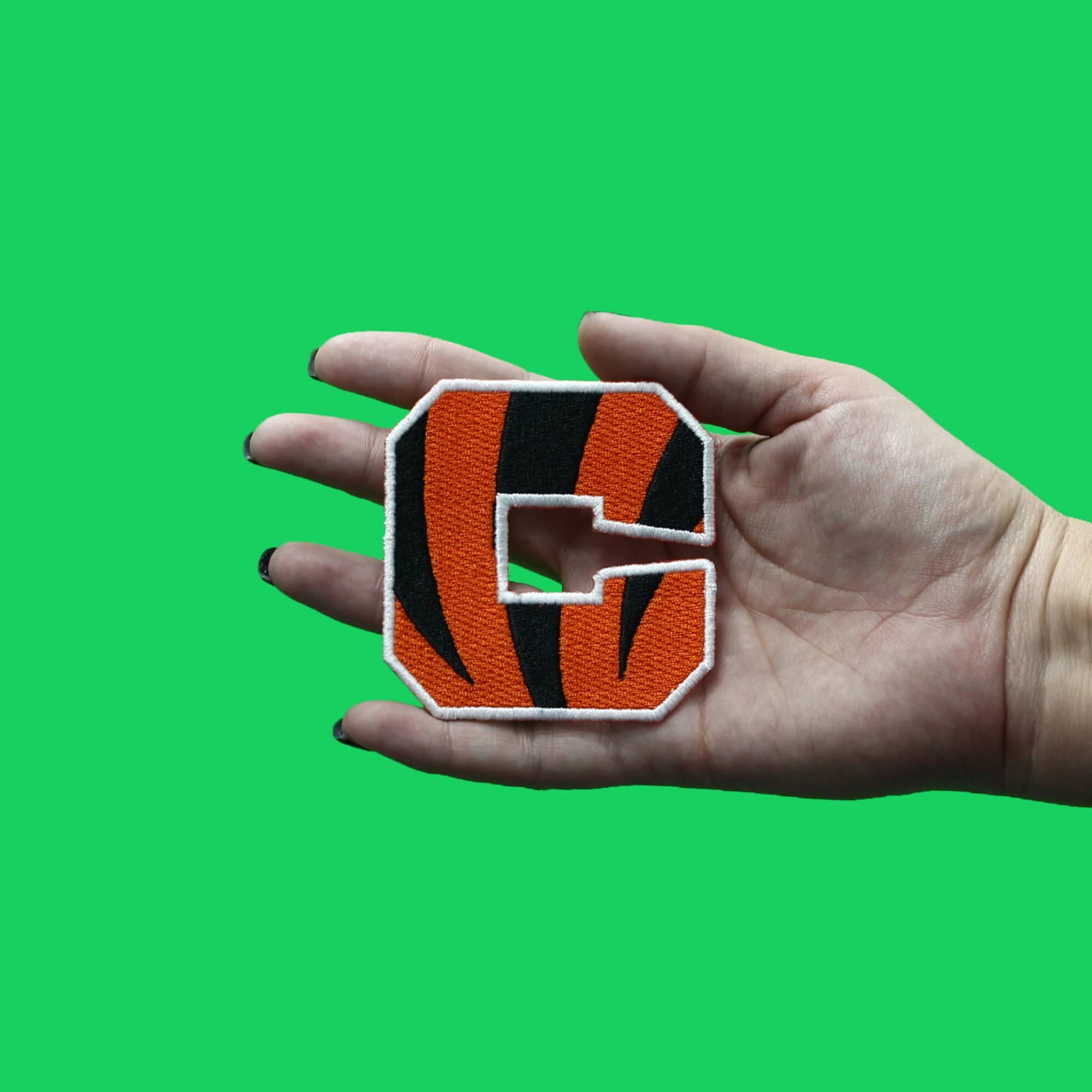 Cincinnati Bengals Striped 'C' Logo Iron-On Embroidered Patch - Perfect for DIY Team Spirit Jerseys, Hats & Bags