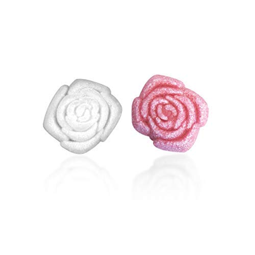 Canasuc Paris L'Envie en Rose Pure Cane Sugar - 36 Assorted French Molded Rose Sugar Pieces in Gift Box (3.35 Oz, White & Pink) - Perfect for Wedding Favors, Tea Parties & Romantic Gifts