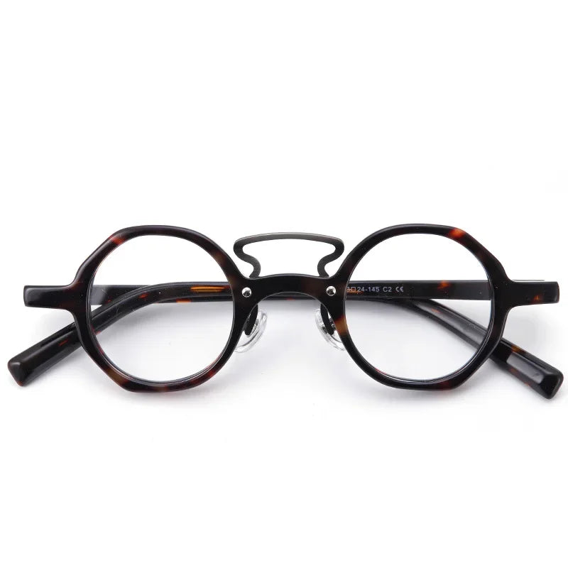 Aror Unisex Full Rim Oval Double Bridge Acetate Titanium Eyeglasses Frame 56499 - Lightweight & Durable Eyewear for Work, Reading, and Fashion Accessories