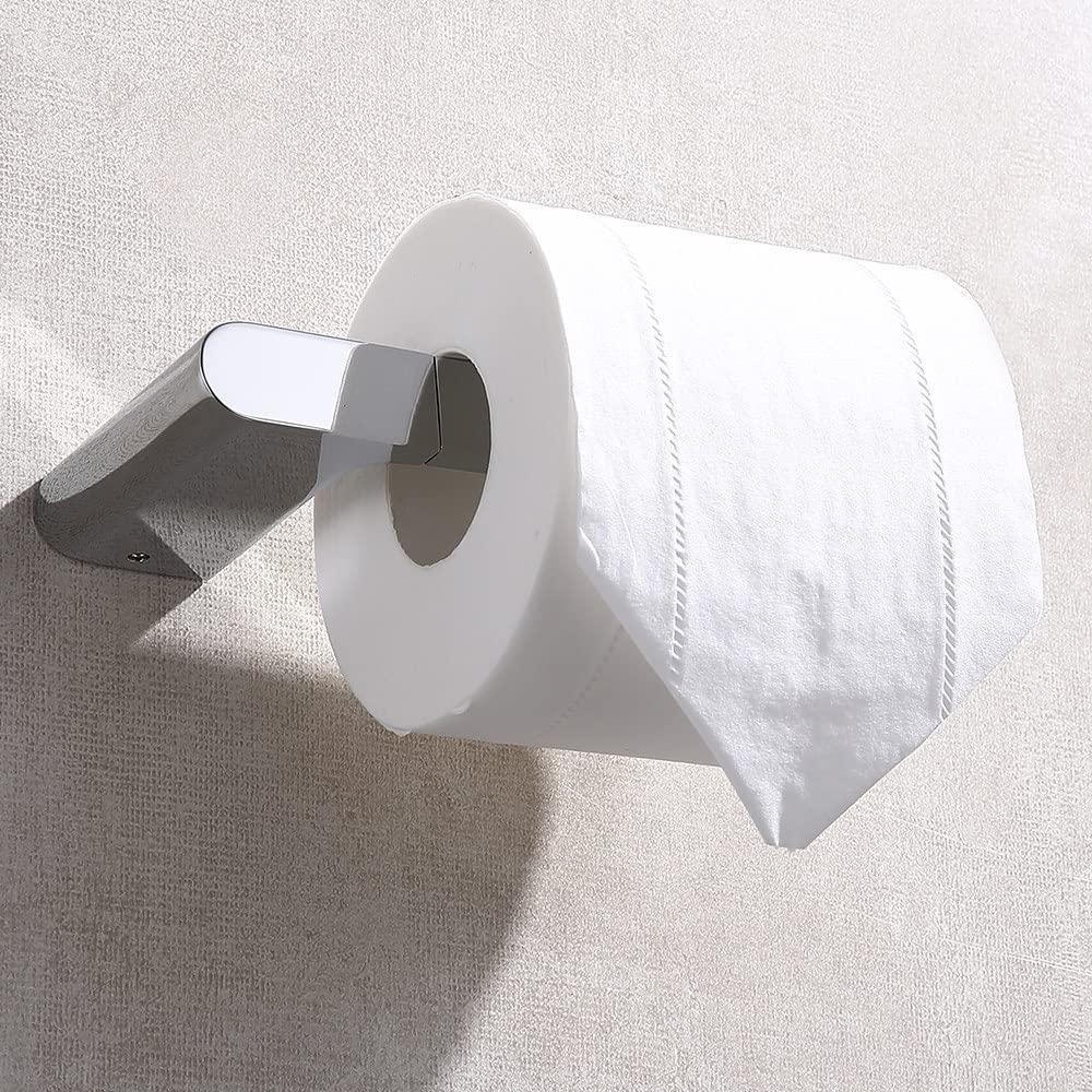 Heavy Duty Stainless Steel Toilet Paper Holder - Wall Mount Bathroom Tissue Roll Hanger - Chrome Finish WC Accessory for Home, Office & Commercial Use