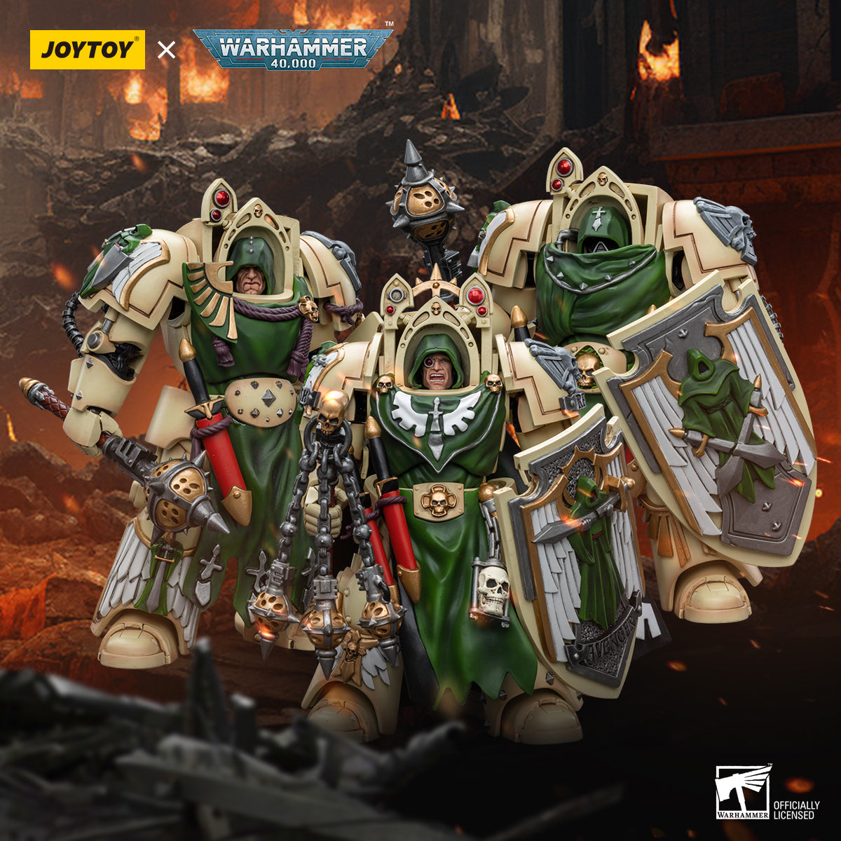 JOYTOY 1/18 Scale Warhammer 40K Dark Angels Deathwing Knight Action Figure - Collectible Miniature for Tabletop Gaming, Display & Warhammer 40K Fans