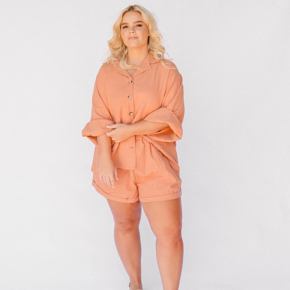 Women's Casual Lounge Set - Soft & Comfortable 2-Piece Outfit in Clay Color - Perfect for Relaxing at Home, Yoga, or Lounging