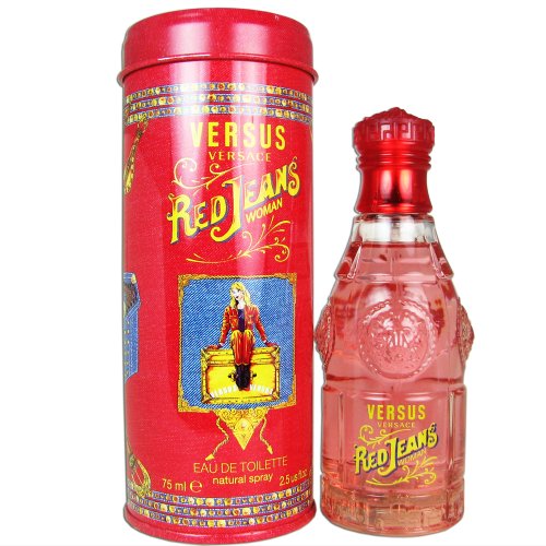 Gianni Versace Red Jeans Eau de Toilette Spray for Women - 2.5 oz Fresh Floral Perfume | Daytime Wear, Office & Date Night Fragrance