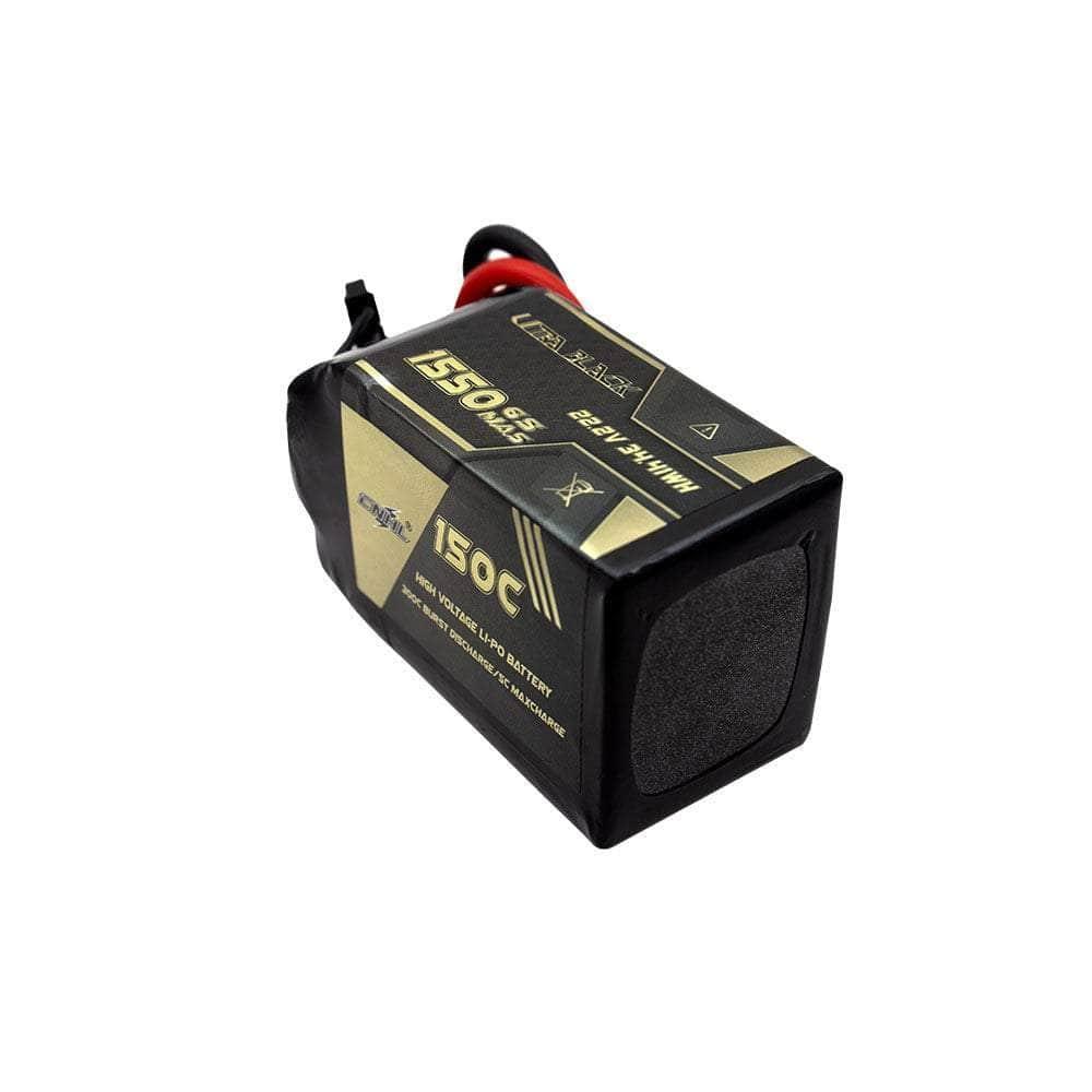 CNHL Ultra Black Series 22.2V 6S 1550mAh 150C LiPo Battery with XT60 Connector - High Performance RC Drone & Airplane Battery for FPV Racing and Long Flight Time